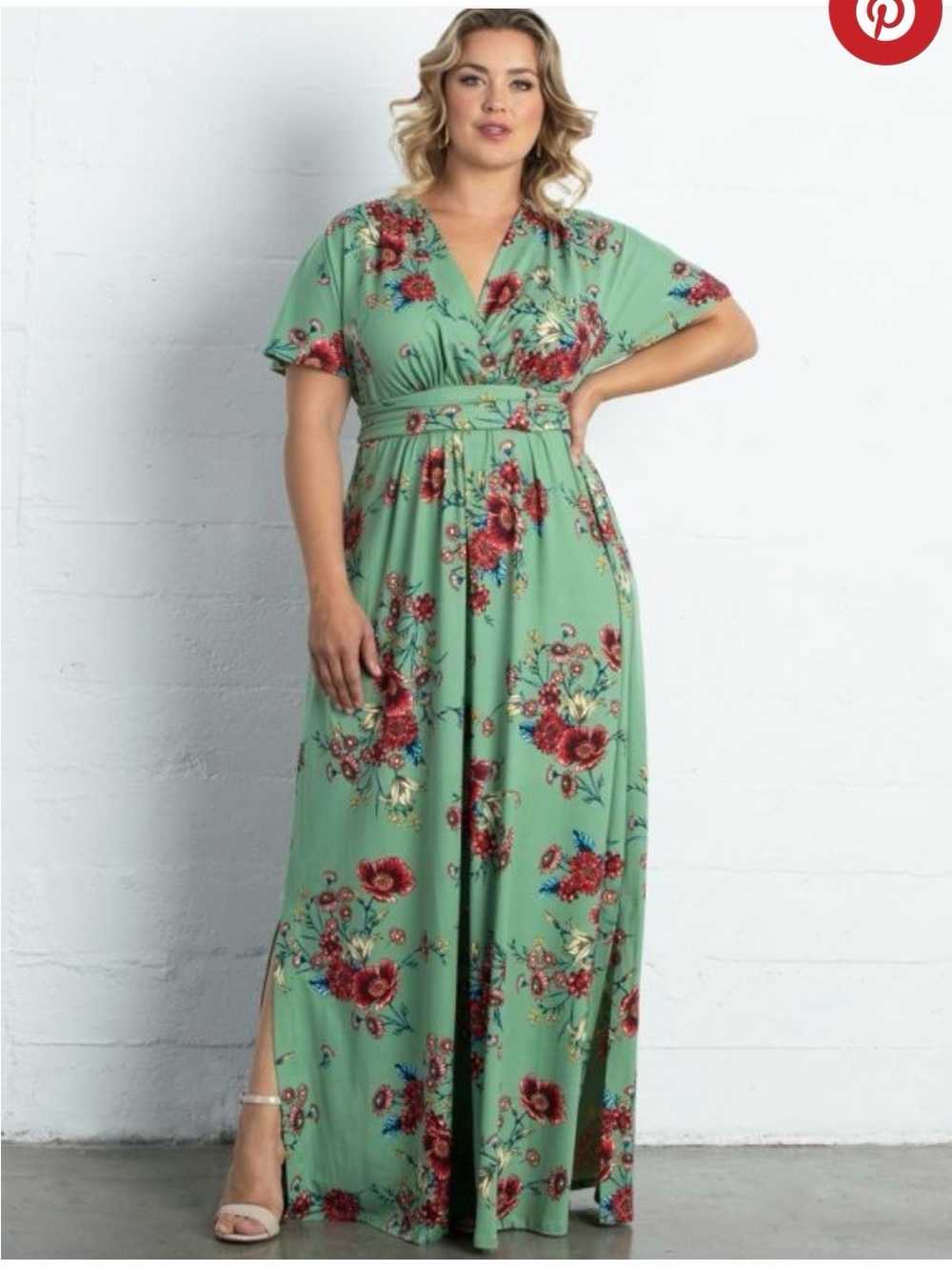 Kiyonna super soft floral Vienna maxi dress plus size women’s 3X (22-24)